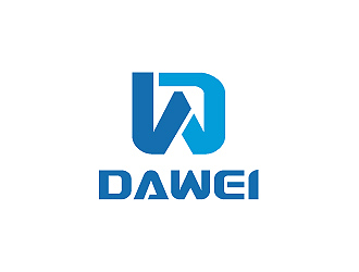 彭波的DaWei字母LOGO設(shè)計，酷炫簡潔，有力量感l(wèi)ogo設(shè)計
